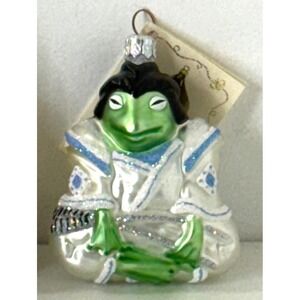 2000 Patricia Breen Samurai Frog Pearl Suit 3.75" Ornament